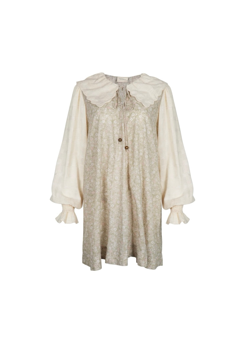 Colette long sleeve mini - sage bloom