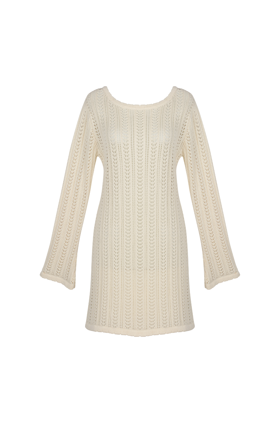 Lexi Pointelle Mini Dress - Cream