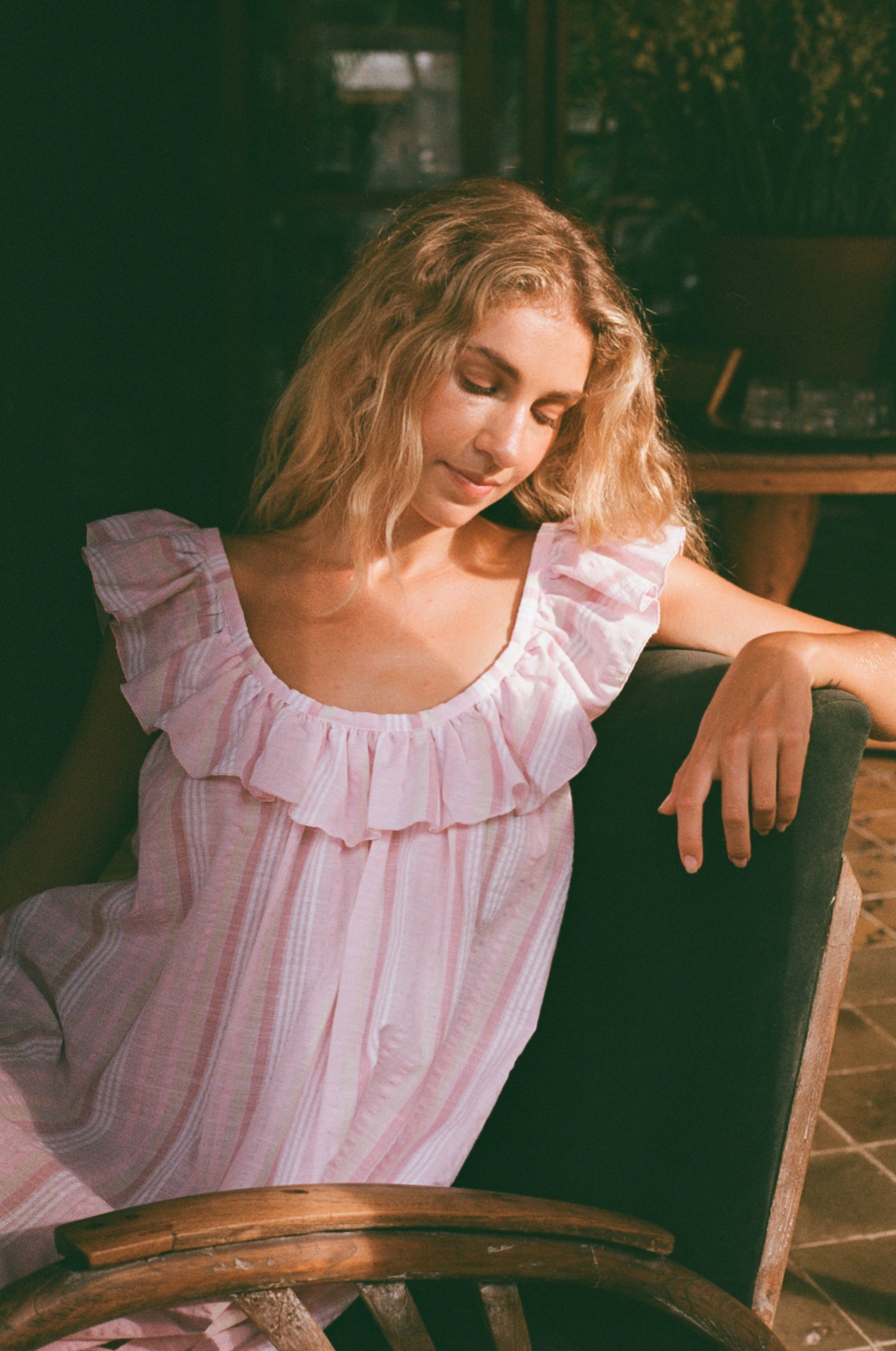 Bisset maxi - pink seersucker