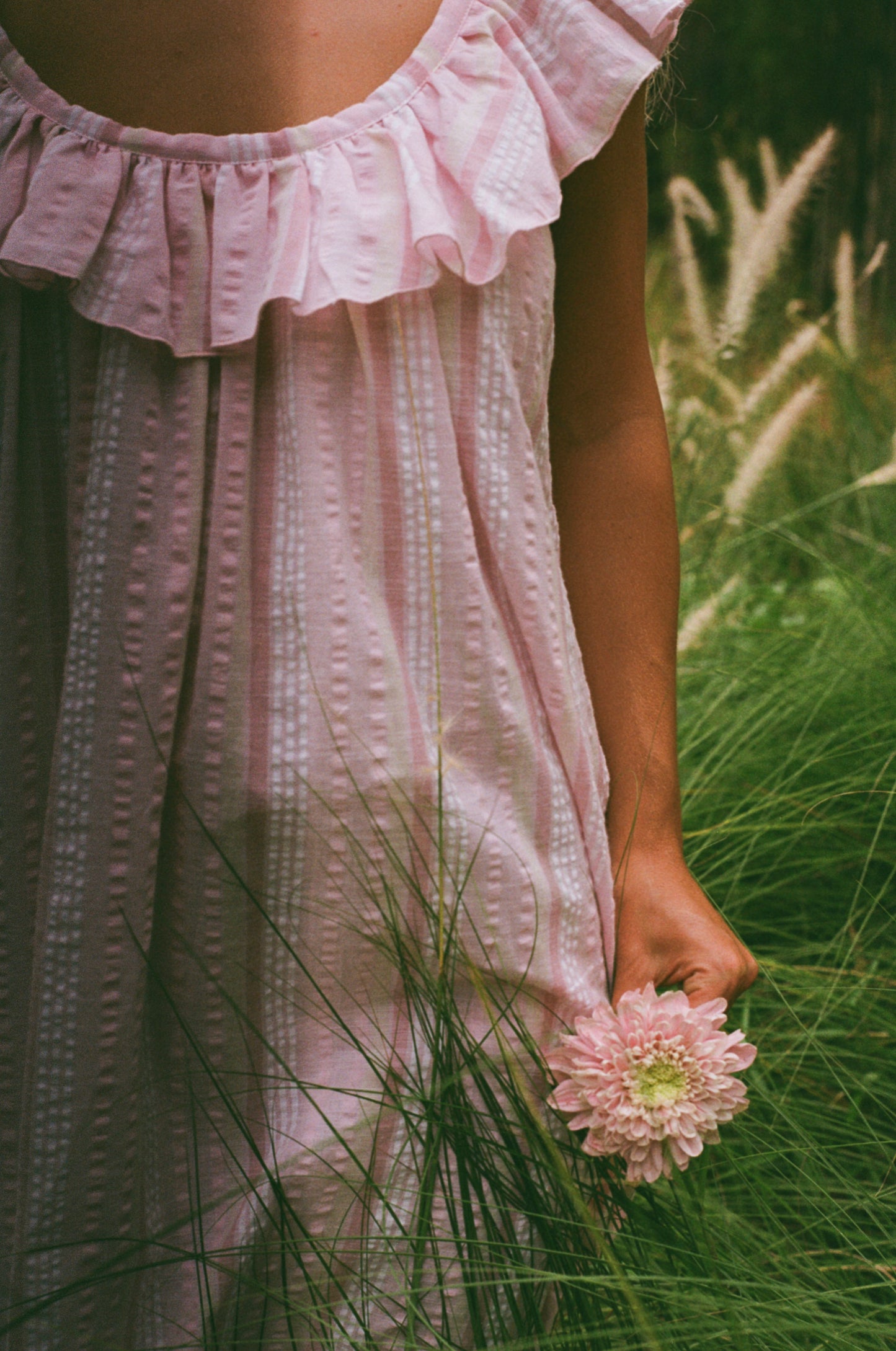 Bisset maxi - pink seersucker