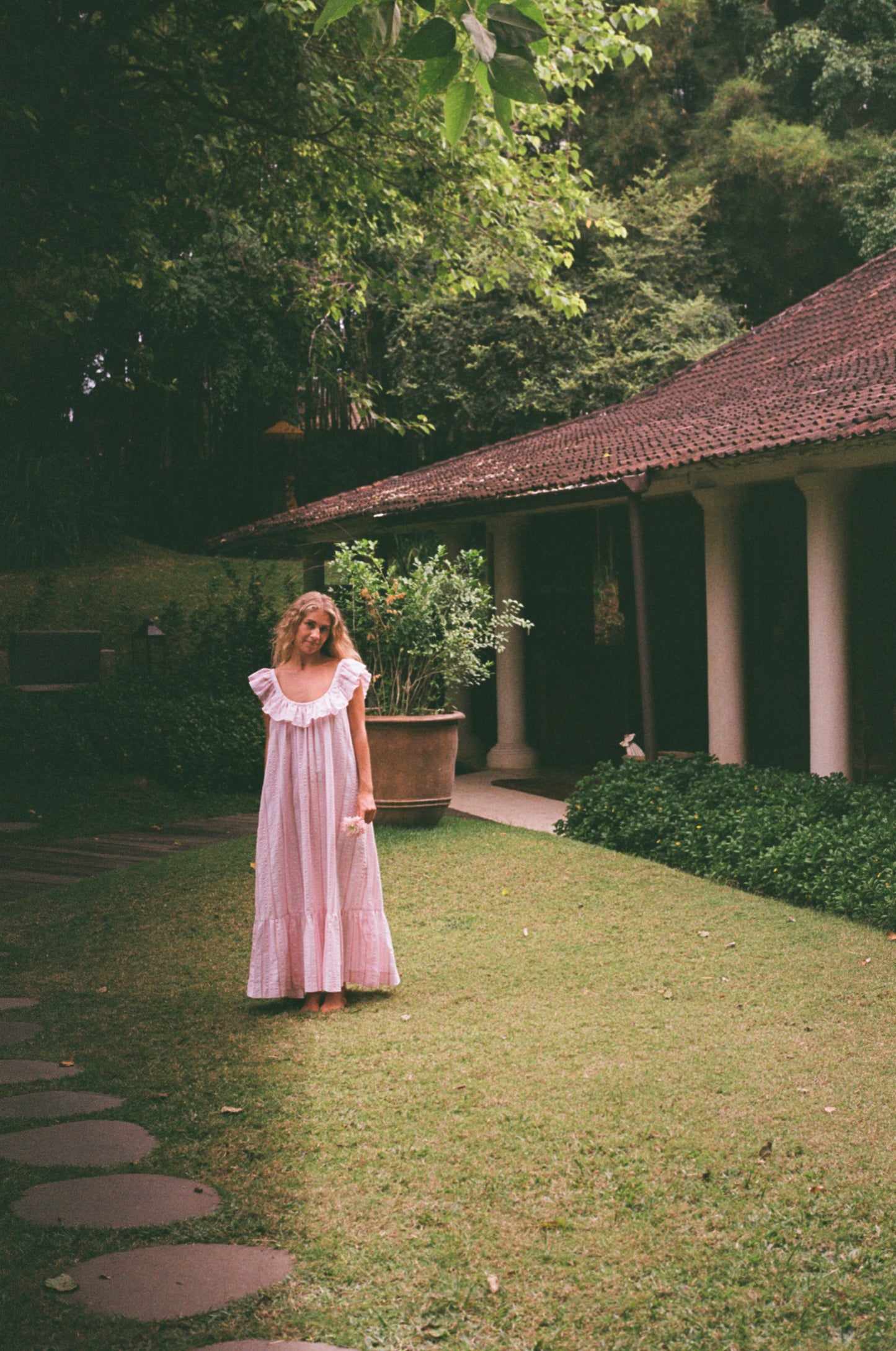 Bisset maxi - pink seersucker