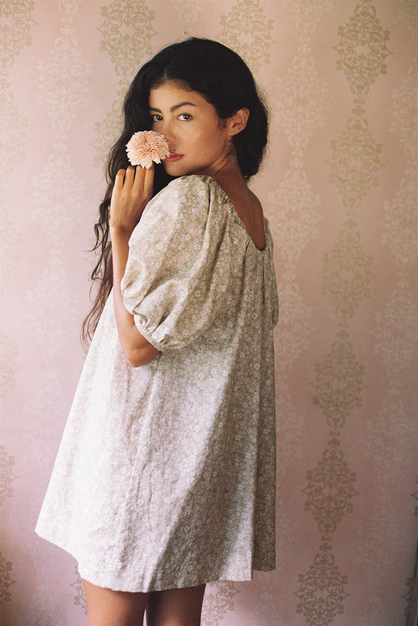 Bloom tie mini - sage bloom