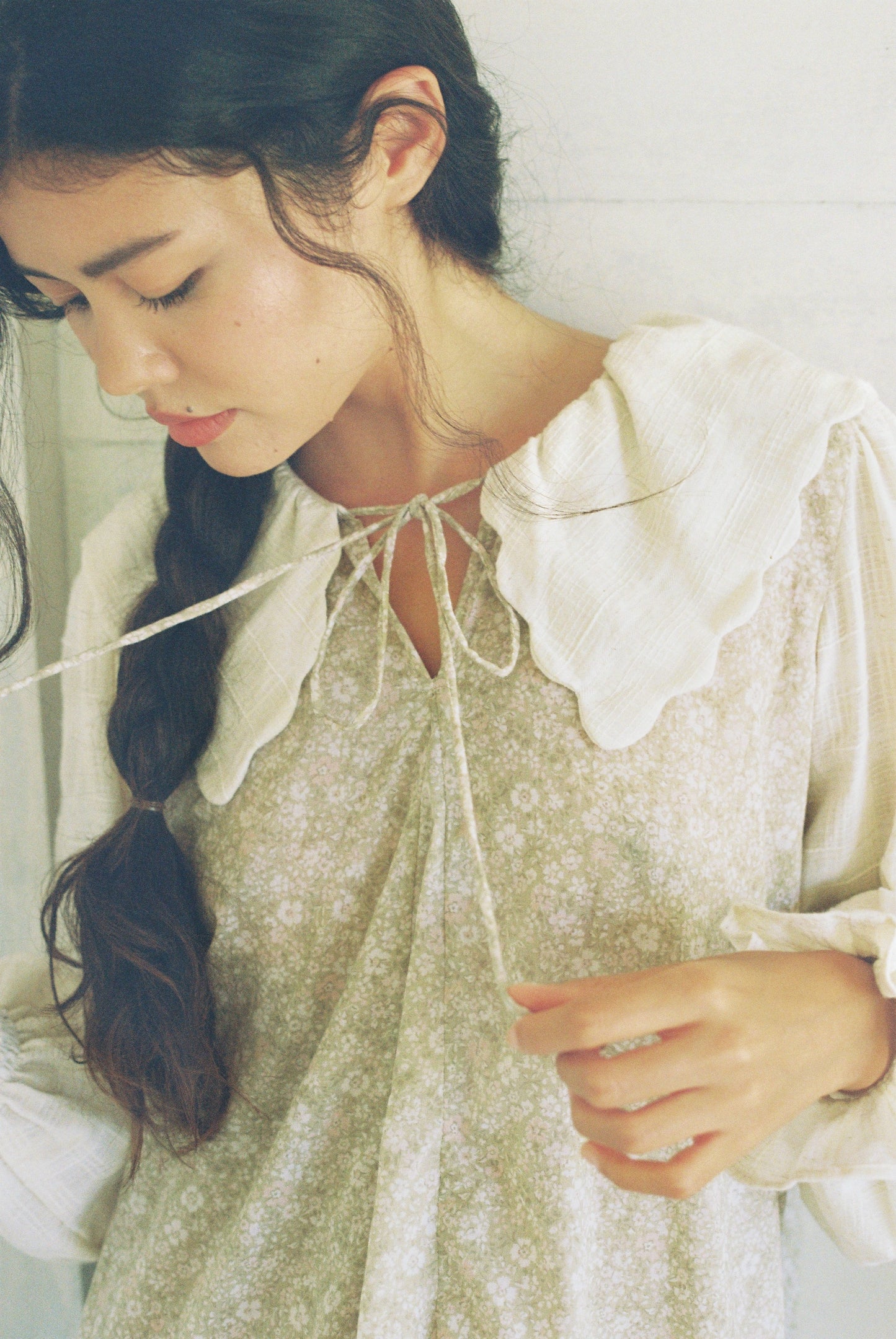 Colette long sleeve mini - sage bloom