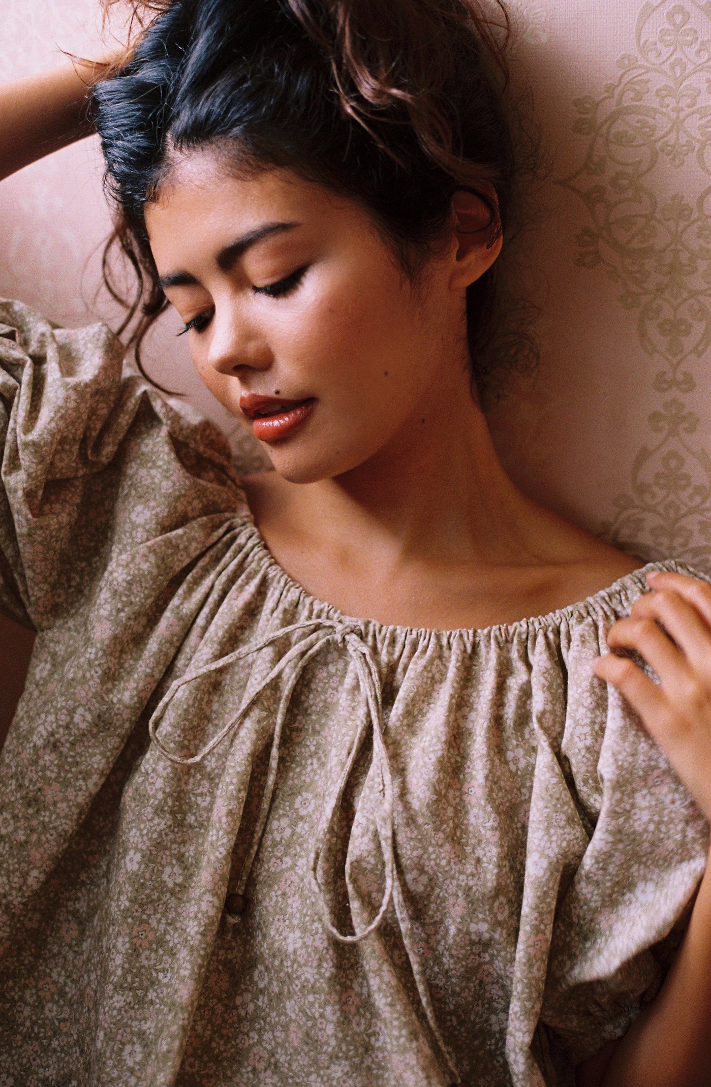 Bloom tie mini - sage bloom